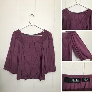 Purple Soft Flowy Lightweight Top w/Wide Style Sleeves